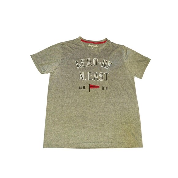 Aeropostale Other - Aeropostale Mens Large Gray AERO Stitchwork Logo Short Sleeve T-Shirt